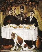 Feast in the Grape Pergola or Feast of Three Noblemen Niko Pirosmanashvili
